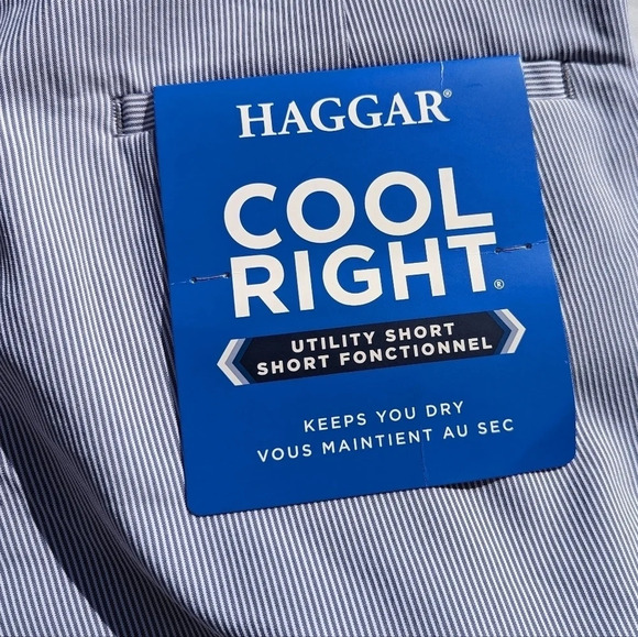 NWT Haggar Size 38 Cool  Right Utility Short Blue & White Stripe - Picture 5 of 7